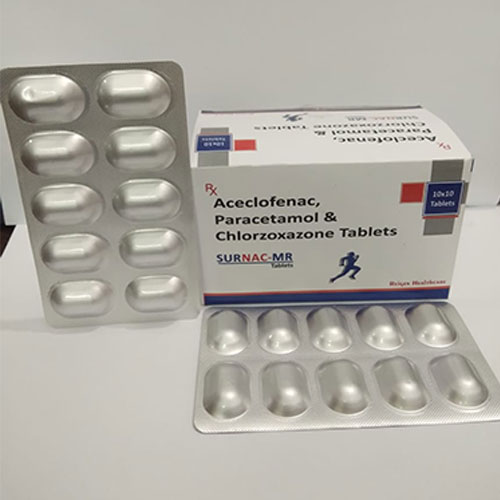 Aceclofenac, Paracetamol & Chlorzoxazone Tablets SURNAC-MR Tablets