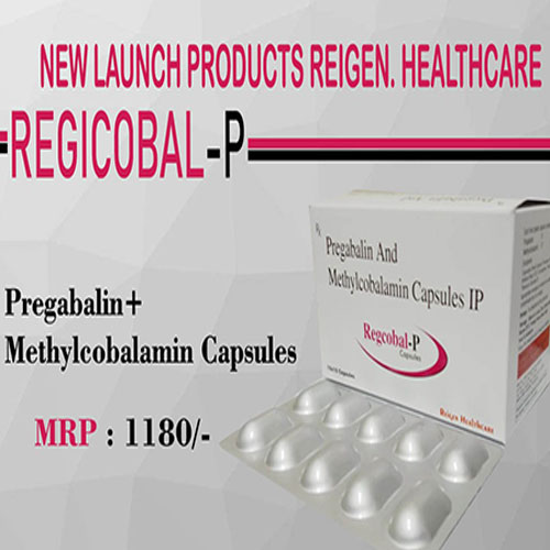 NEW LAUNCH PRODUCTS REIGEN. HEALTHCARE REGICOBAL-P Pregabalin+ Methylcobalamin Capsules MRP: 1180/- Pregabalin And Methylcobalamin Capsules IP Regcobal-P