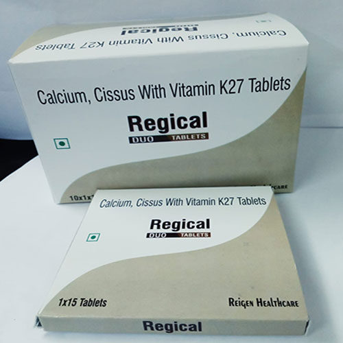Calcium, Cissus With Vitamin K27 Tablets Regical TABLETS DUO 10x1x CARE Calcium, Cissus With Vitamin K27 Tablets Regical QUO TABLETS 1x15 Tablets REIGEN HEALTHCARE Regical