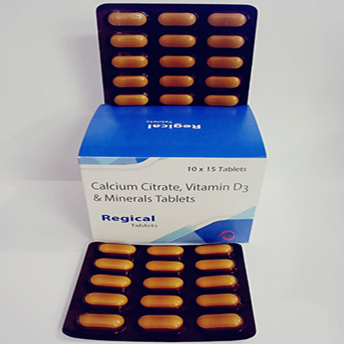 i± 10 x 15 Tablets Calcium Citrate, Vitamin D3 & Minerals Tablets Regical