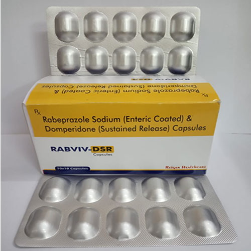 00000 00000 Rabeprazole Sodium (Enteric Coated) & Domperidone (Sustained Release) Copsules Rabeprazole Sodium (Enteric Coated) & Domperidone (Sustained Release) Capsules RABVIV-DSR Capsules Reigen Healthcare