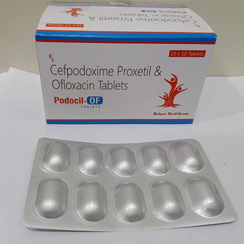 Cefpodoxime Proxetil & Ofloxacin Tablets 10 x 10 Tablets Cefpodoxime Proxetil & Ofloxacin Tablets Podocil-OF TARLETS Reiges Healthca