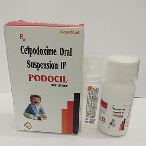 15gm/30ml Cefpodoxime Oral Suspension IP PODOCIL DRY SYRUP горос R