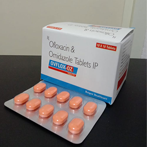 R Ofloxacin & Omidazole Tablets IP 10 X 10 Tablets OVFLOX-OZ Reigen Healthcare