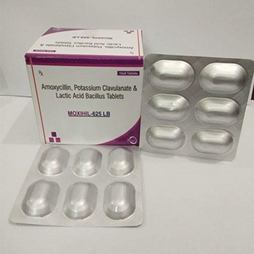 Amoxycillin, Potassium Clavulanate & Lactic Acid Bacillus Tablets MOXIHIL-625 LB 00 000
