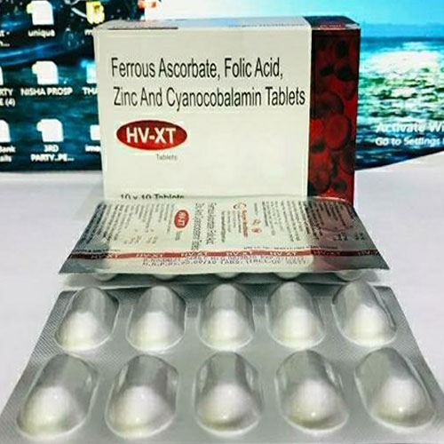 Ferrous Ascorbate, Folic Acid, Zinc & Cyanocobalmin tablets